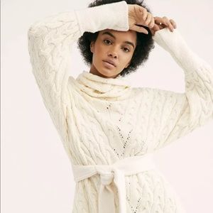 Free People Cable Knit Sweater Dress